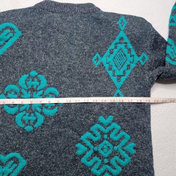 Vintage David Brent Acrylic Sweater Women's Small Gray Pullover Grannycore 80's - Picture 6 of 8